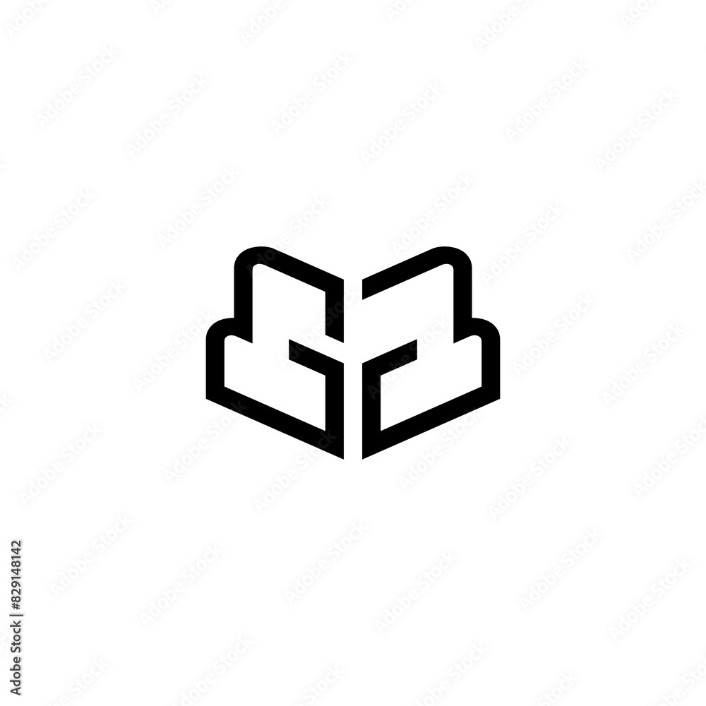 simple lining logo in black color look like combination letter g and b simple lining logo in black color look like combination letter g and b