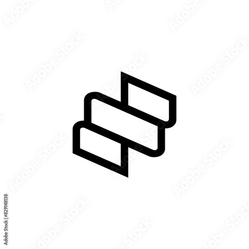 simple lining logo in black color