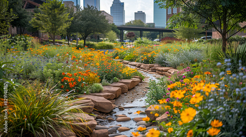 A park with native plants and rain gardens.
