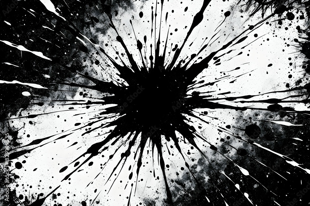Obraz premium Scene is chaotic and messy, with the paint splatters covering the entire frame