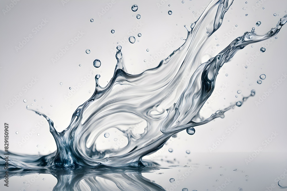 Obraz premium A splash of water with many small droplets