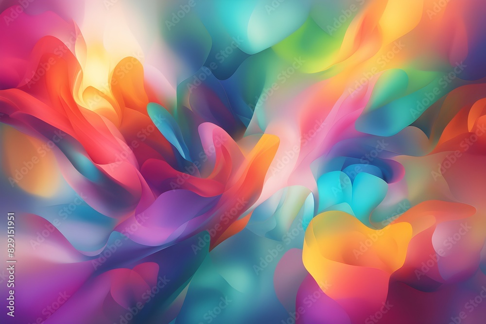 Fototapeta premium A colorful abstract painting with a lot of different colors and shapes
