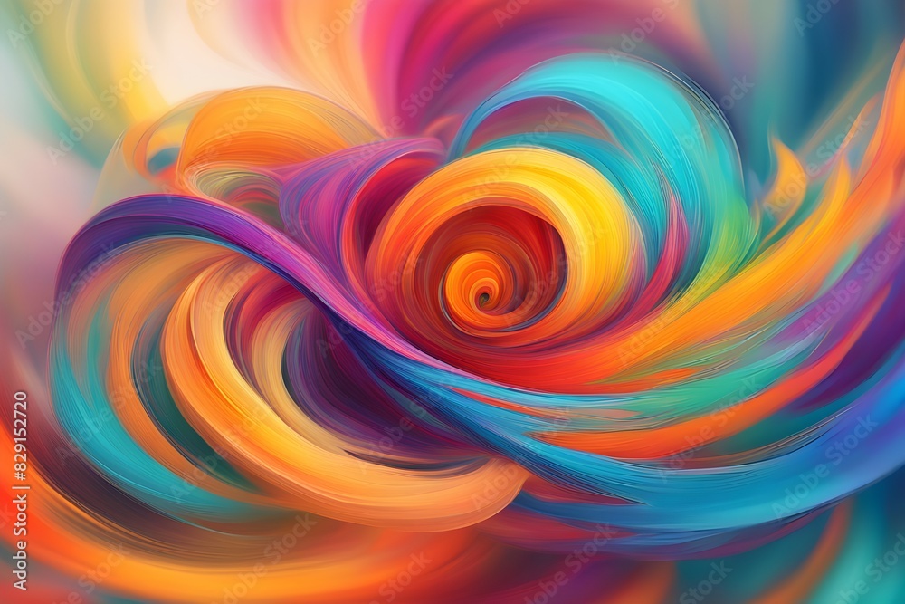 A colorful swirl of paint with a rainbow of colors A colorful swirl of paint with a rainbow of colors