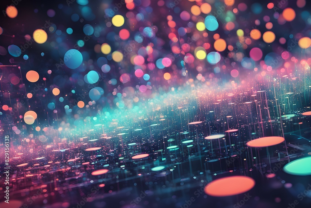 A colorful, abstract image of dots and lines A colorful, abstract image of dots and lines