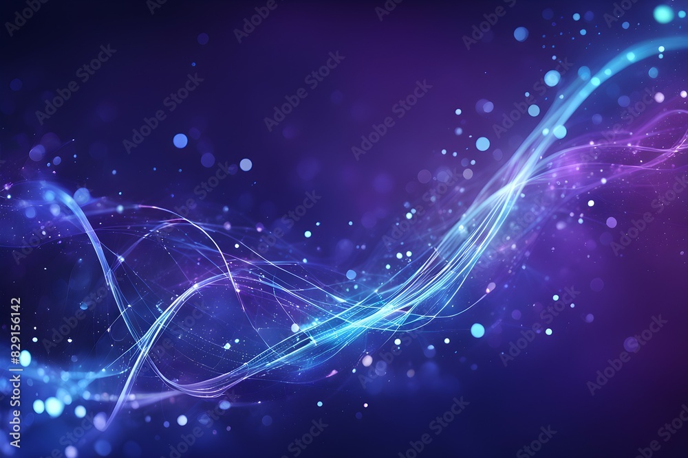 A blue and purple wave with many small dots A blue and purple wave with many small dots
