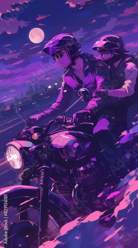 Couple on a motorcycle