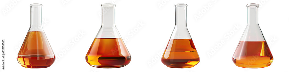 Beaker isolated on transparent png background collection set . Generative ai Beaker isolated on transparent png background collection set . Generative ai