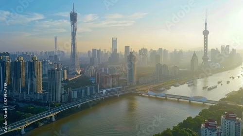 Guangzhou architectural scenery and urban skyline 