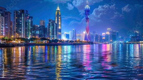 Guangzhou architectural scenery and urban skyline  photo