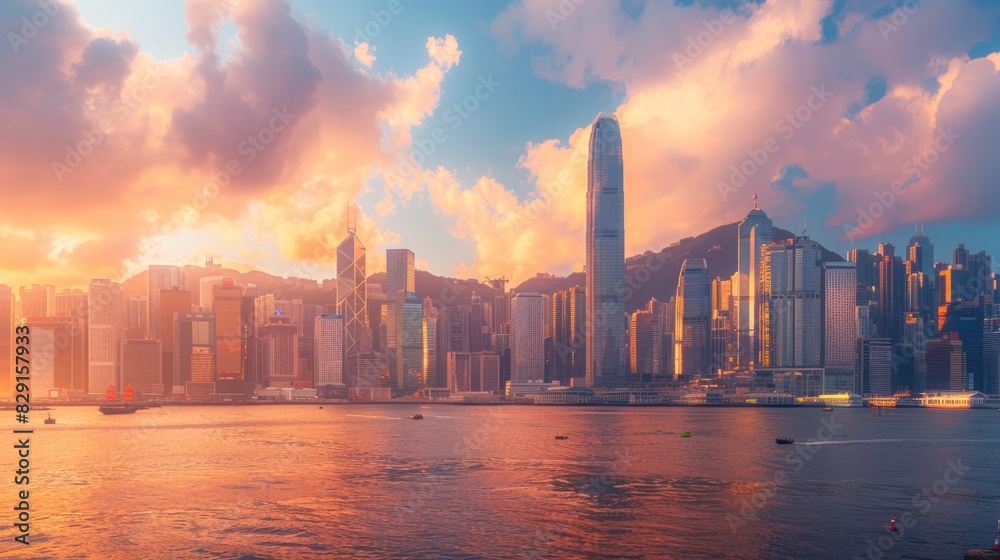 Obraz premium Hong Kong City Skyline and Architectural Landscape
