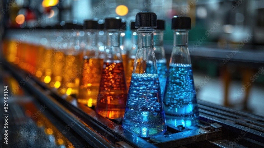 A high-tech laboratory researching new materials for creating synthetic sand for industrial use A high-tech laboratory researching new materials for creating synthetic sand for industrial use