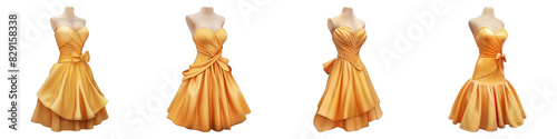 Dresses isolated on transparent png background collection set . Generative ai