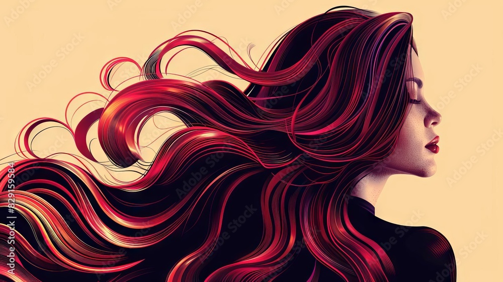 artistic composition of luscious hair in captivating advertising campaign beauty and style concept digital illustration
