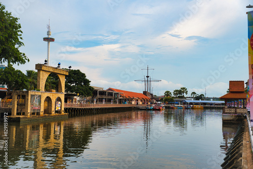 世界遺産　マラッカ川の風景　マレーシア・マラッカ　Melacca River, Malaysia photo