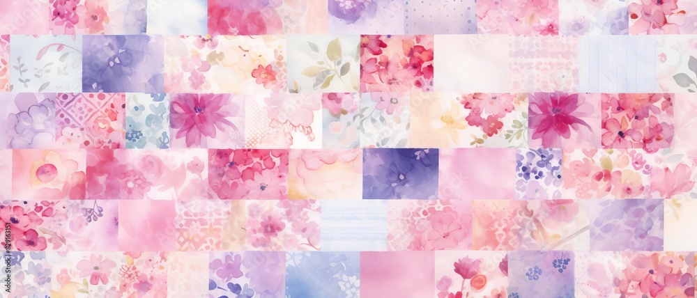 Bright and cheerful patchwork quilt wallpaper featuring a variety of colorful fabrics and intricate designs Bright and cheerful patchwork quilt wallpaper featuring a variety of colorful fabrics and intricate designs
