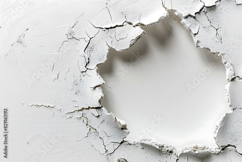 Crack in Gray Wall: Detailed Close-Up Image