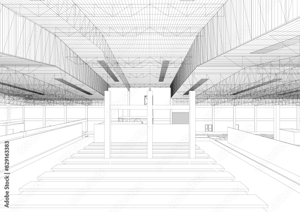 3D illustration of industrial project 3D illustration of industrial project