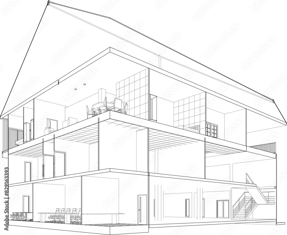 3D illustration of building project 3D illustration of building project