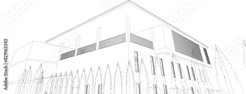3D illustration of building project