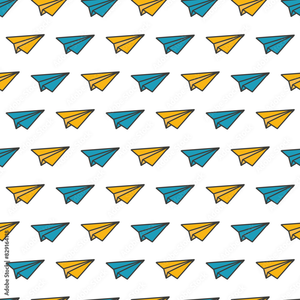 Cartoon Flight Fun Seamless Paper Plane Pattern Cartoon Flight Fun Seamless Paper Plane Pattern