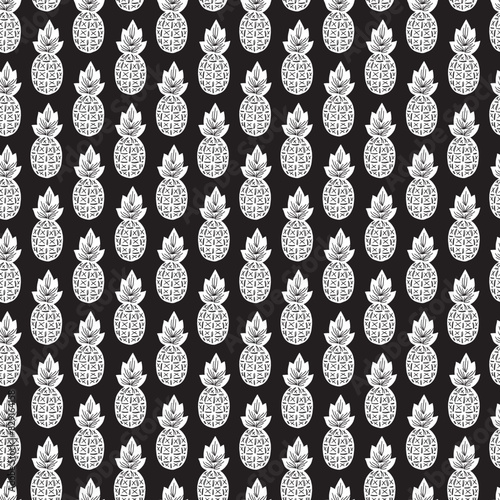 Midnight Pineapple Abstract Carnival Mosaic Vector