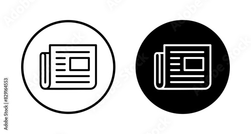 Newspaper icon vector isolated on white background. news paper icon vector