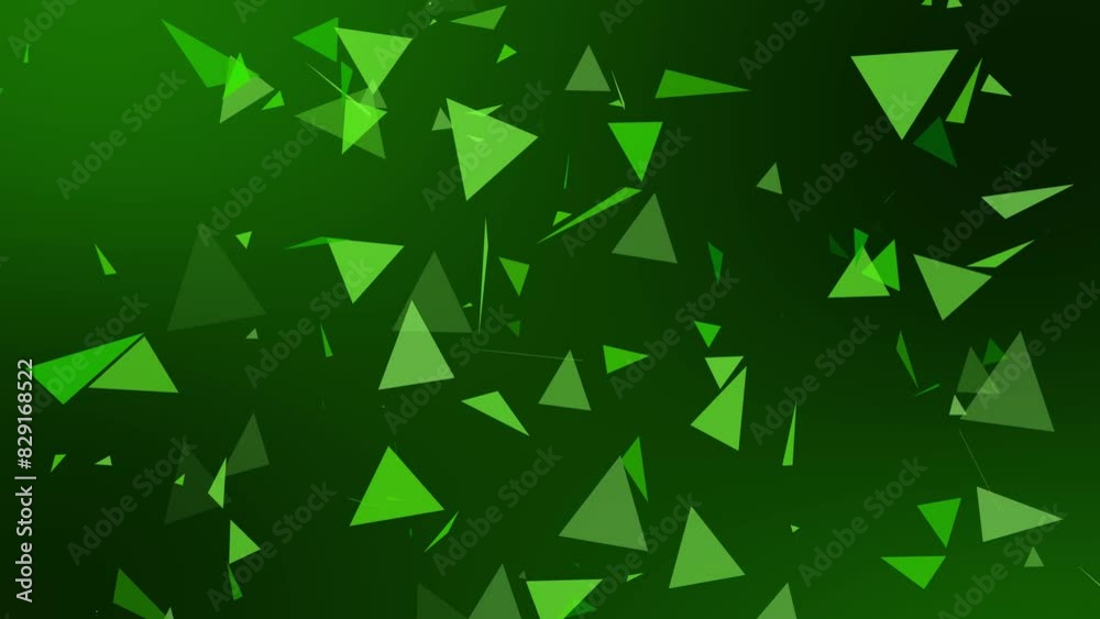 Abstract fading tripolygon particles animation background gradient green color Abstract fading tripolygon particles animation background gradient green color