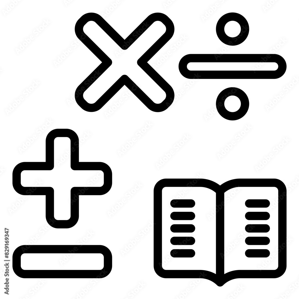 mathematics icon, line icon style mathematics icon, line icon style
