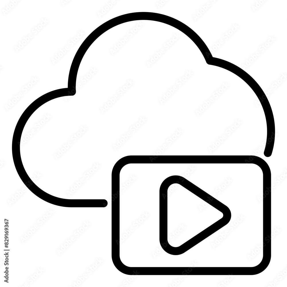 Download Video icon, line icon style Download Video icon, line icon style