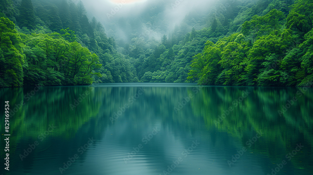 Obraz premium lake in the forest