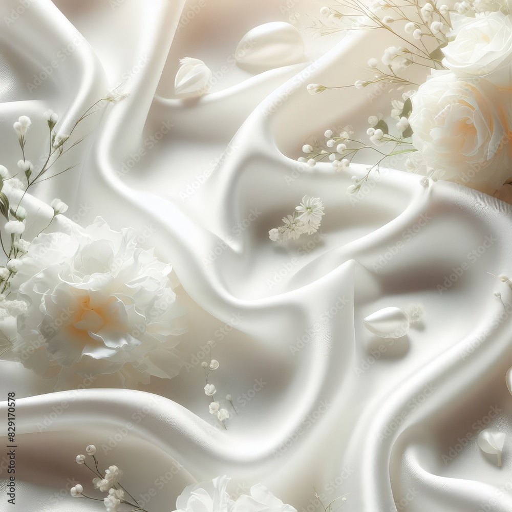 Fototapeta premium White fabric silk textured background