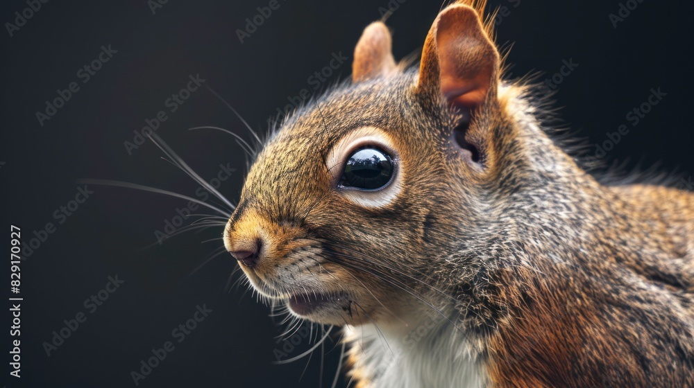 Squirrel, many angles and view portrait side back head shot isolated on transparent background Squirrel, many angles and view portrait side back head shot isolated on transparent background