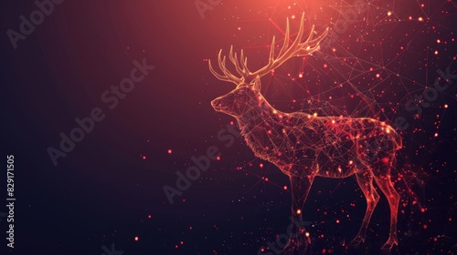 A deer is standing in a field of stars photo
