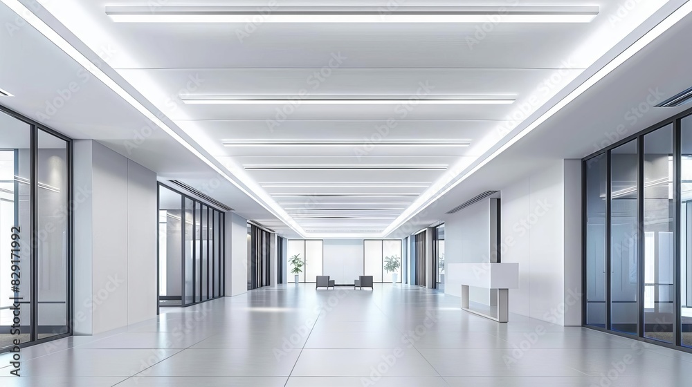 modern office building interior ceiling with white acoustic panels and fluorescent lights architecture concept illustration modern office building interior ceiling with white acoustic panels and fluorescent lights architecture concept illustration
