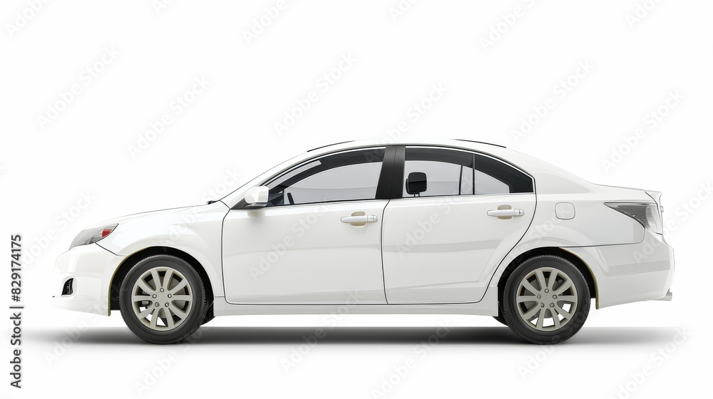 Passenger car isolated on a white background, with clipping path. Full Depth of field. Focus stacking, side view. Passenger car isolated on a white background, with clipping path. Full Depth of field. Focus stacking, side view.