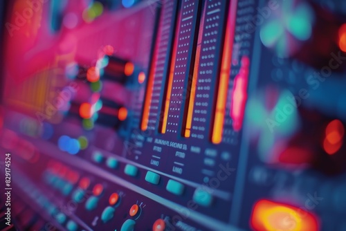 Audio analysis clip of music graphic equalizers displayed on a stereo system s screen