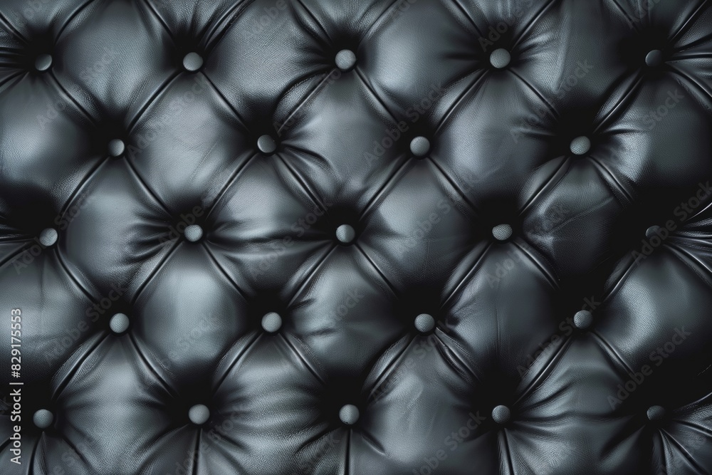Naklejka premium Black leather furniture with button detailing