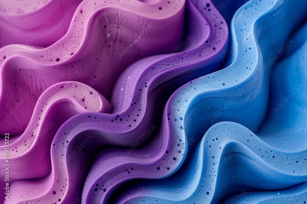 Fototapeta premium Blue and purple foam bundle with spiral rubber texture sheet