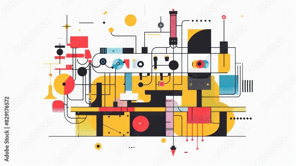 Obraz premium Colorful Abstract Architectural Design Inspired by Travel and Artistic Creativity for Business and Fashion Purposes