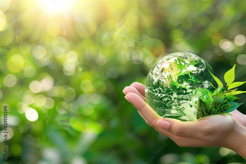 Eco-friendly earth, environmental saving with tree care planting and go green concept on volunteering hands for World environment day. Eco-friendly earth, environmental saving with tree care planting and go green concept on volunteering hands for World environment day.