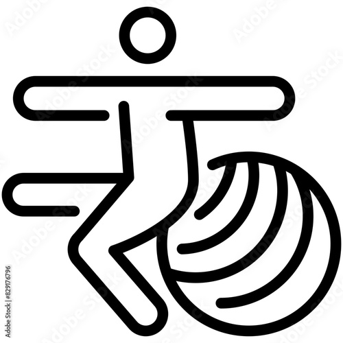 exercise ball line icon