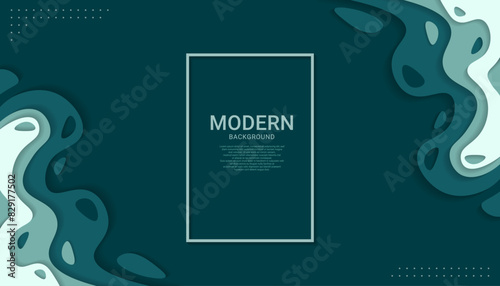 Green background with unique, abstract design, wavy, liquid that gives it a modern and artistic feel
