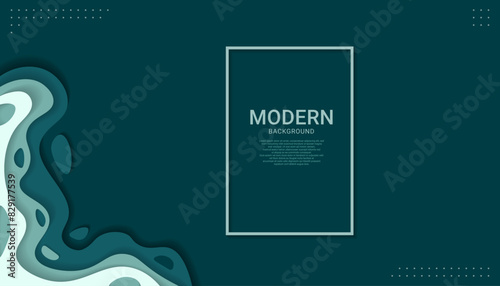 Green background with unique, abstract design, wavy, liquid that gives it a modern and artistic feel