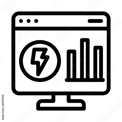 Energy monitoring icon. Part of smart home icons