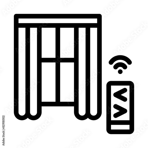 Smart window treatment icon. Part of smart home icons