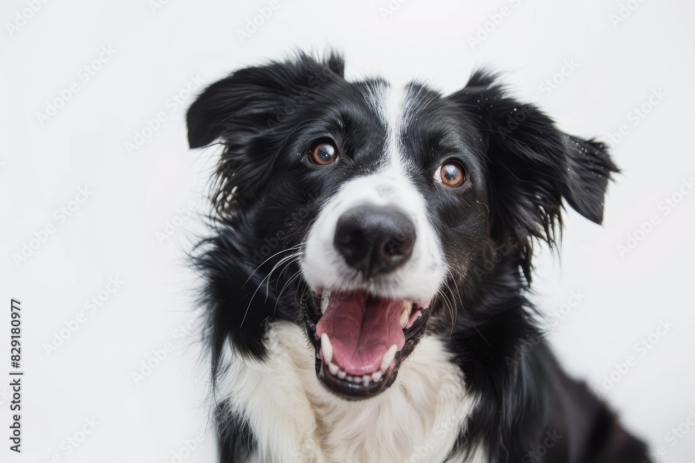 Cheerful dog on a white background Cheerful dog on a white background