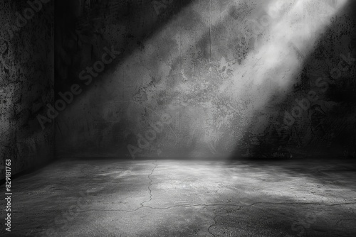 Concrete floor with spotlight empty space and grunge texture