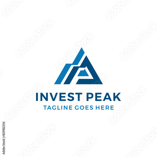 Investment peak with mountain logo design vector illustration 