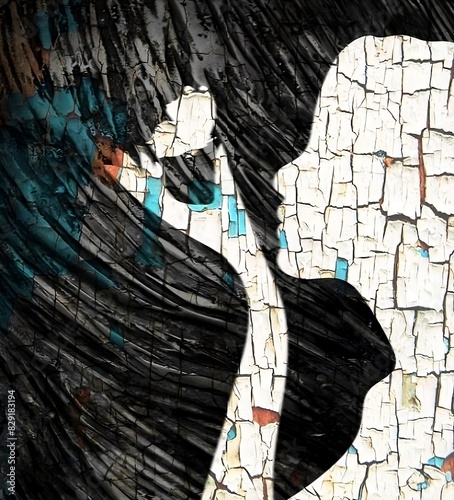 Abstract image of girl with butterfly,  illustrated photo, butterfly,  captivating art
