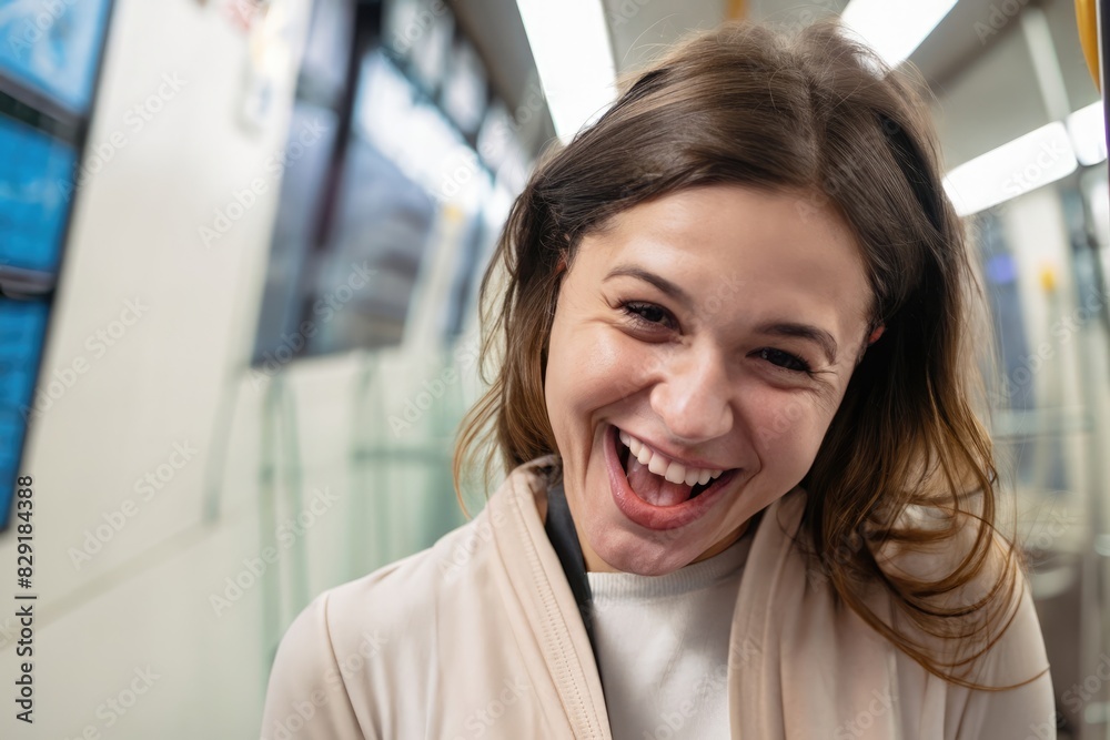 portrait of a woman, girl laughing, brunette young woman portrait of a woman, girl laughing, brunette young woman